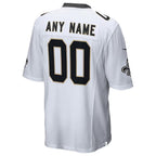 Silnrao Custom NO.Saints White Home Game Stitched Jerseys