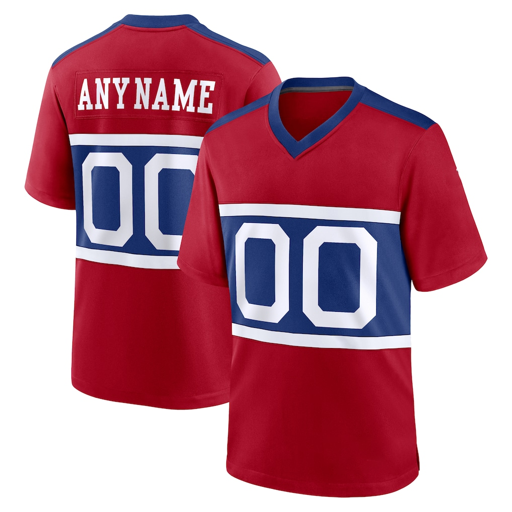 Silnrao Custom NY.Giants Century Red Alternate Game Stitched Jerseys