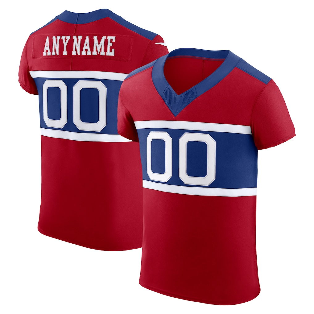 Silnrao Custom NY.Giants Red Alternate Vapor F.U.S.E. Elite  Stitched Jerseys