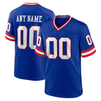 Silnrao Custom NY.Giants Royal Classic Game Stitched Jerseys