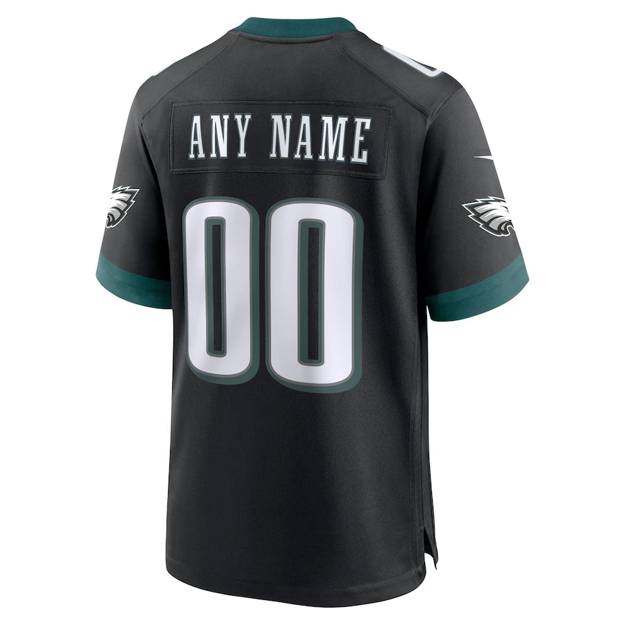 Silnrao Custom P.Eagles Black Stitched Alternate Game Stitched Jerseys
