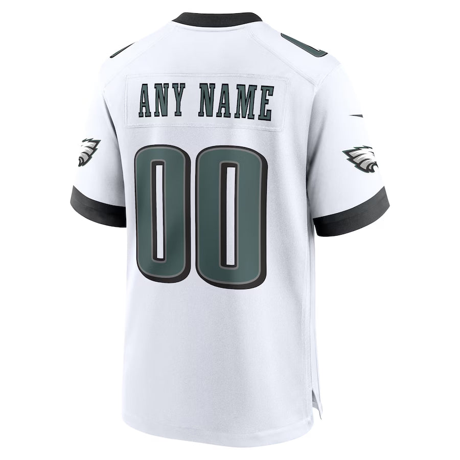 Silnrao Custom P.Eagles White Stitched Home Game Stitched Jerseys