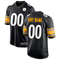Silnrao Custom P.Steelers Black Home Game Stitched Jerseys