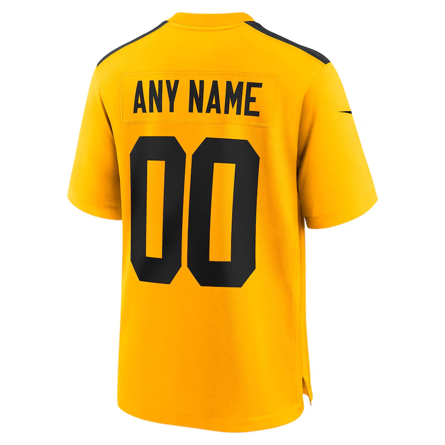 Silnrao Custom P.Steelers Gold Alternate Game Stitched Jerseys