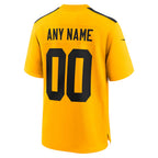 Silnrao Custom P.Steelers Gold Alternate Game Stitched Jerseys
