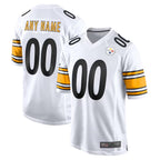 Silnrao Custom P.Steelers White Home Game Stitched Jerseys