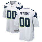 Silnrao Custom S.Seahawks White Home Game Stitched Jerseys