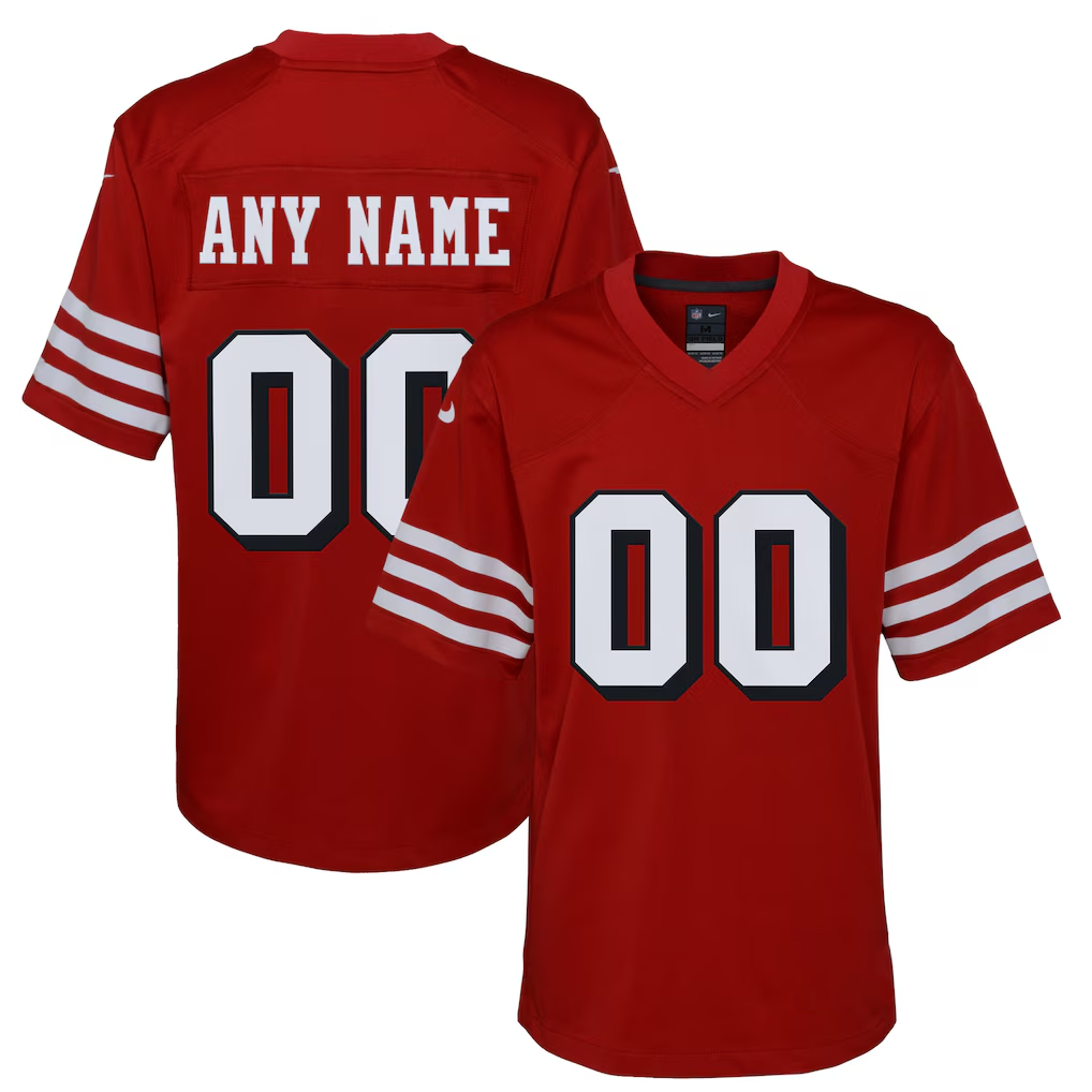 Silnrao Custom SF.49ers Scarlet Alternate Game Stitched Jerseys