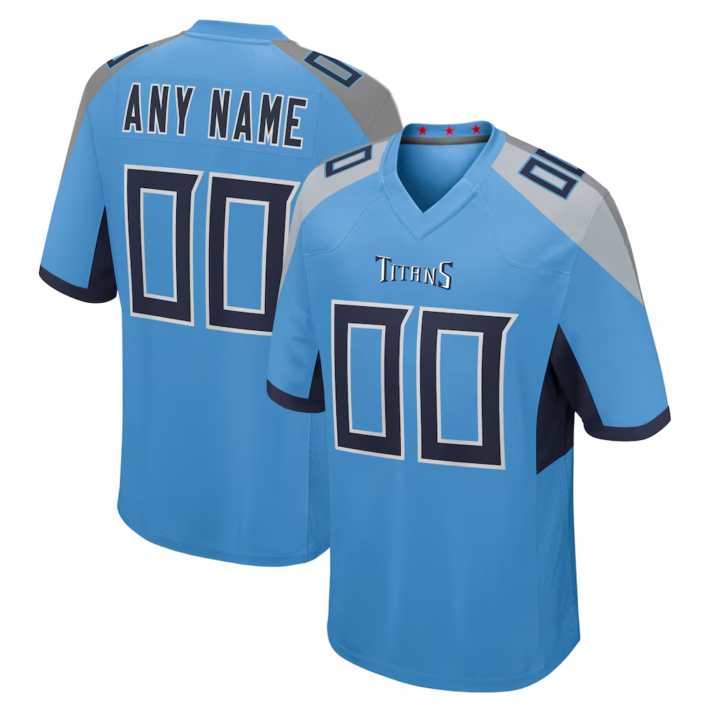 Silnrao Custom T.Titans Light Blue Alternate Game Stitched Jerseys