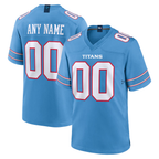 Silnrao Custom T.Titans Light Blue Game Stitched Jerseys