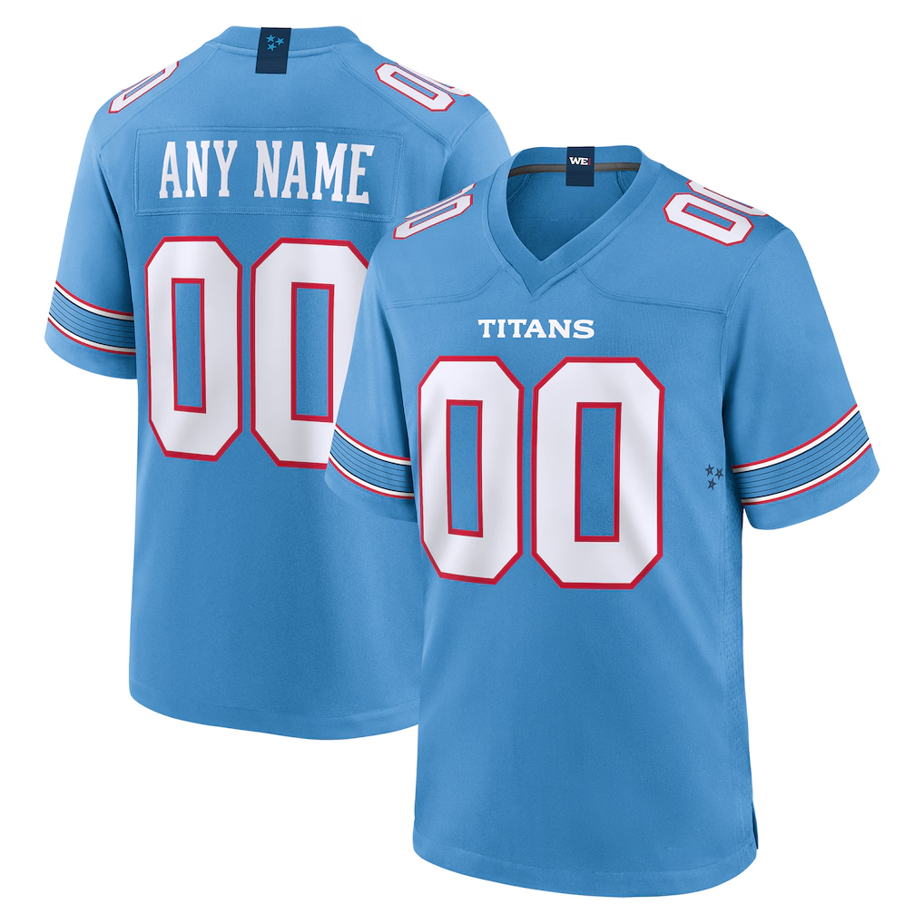Silnrao Custom T.Titans Light Blue Game Stitched Jerseys