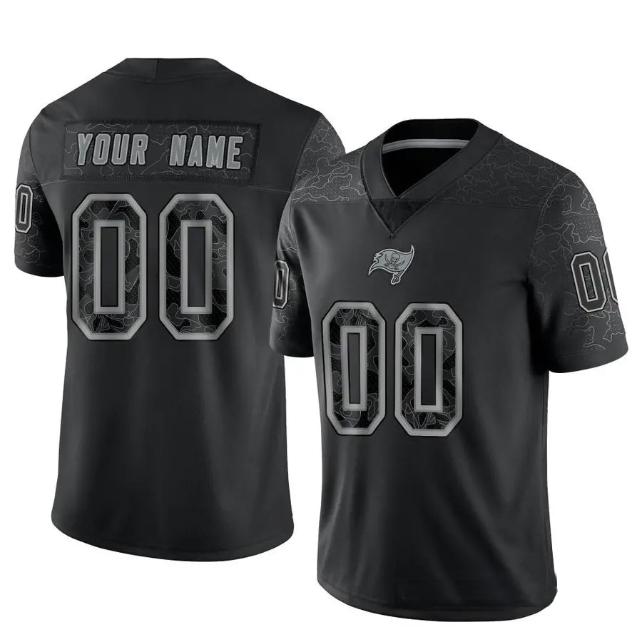 Silnrao Custom TB.Buccaneers Black RFLCTV Limited Stitched Jerseys