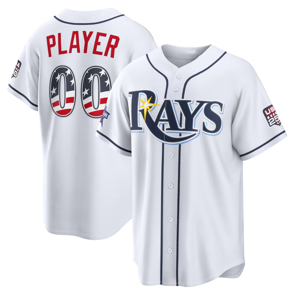 Silnrao Custom TB.Rays 2026 All-Star Edition Stars & Stripes White Stadium Jerseys