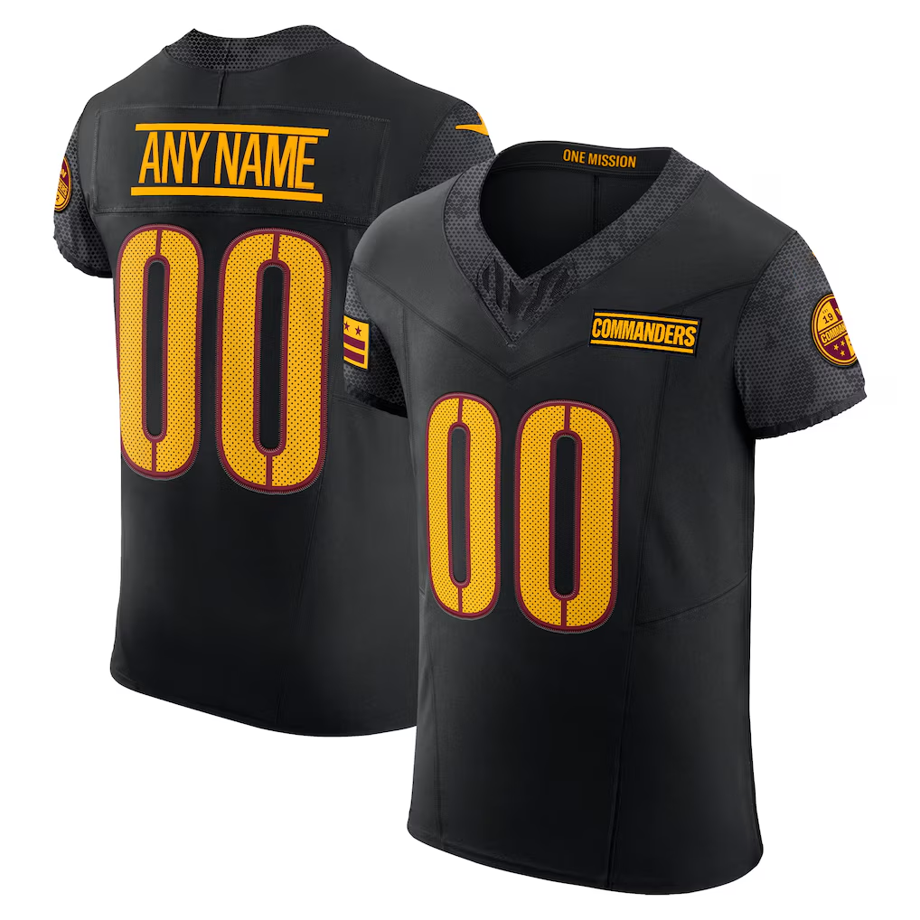 Silnrao Custom W.Commanders Black Alternate Vapor F.U.S.E. Elite  Stitched Jerseys