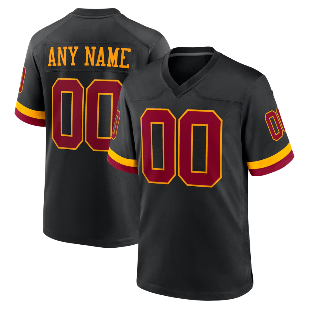 Silnrao Custom W.Commanders Black Hail Raiser Alternate Game Stitched Jerseys