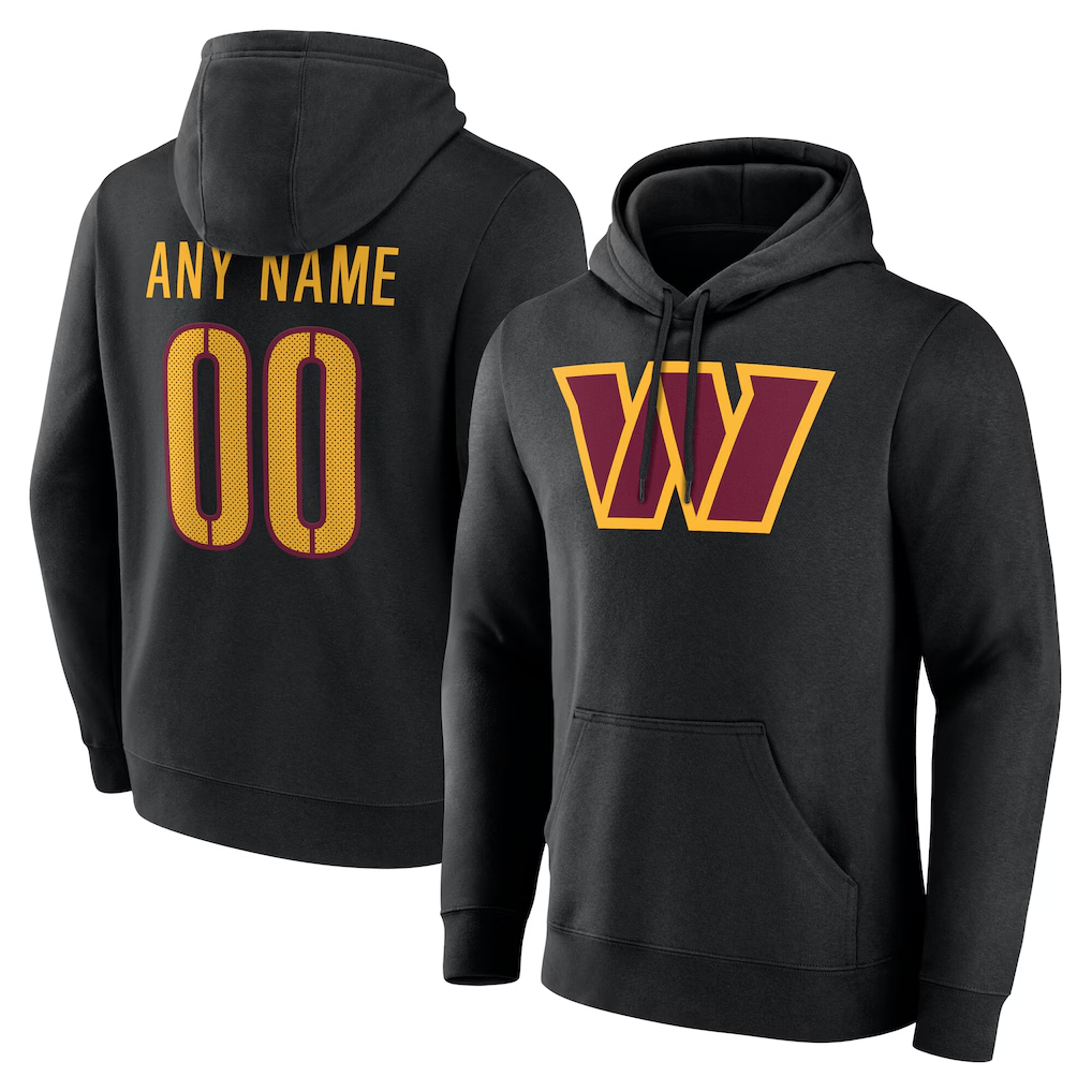 Silnrao Custom W.Commanders Black Team Authentic Personalized Name & Number Hoodie Stitched Jerseys