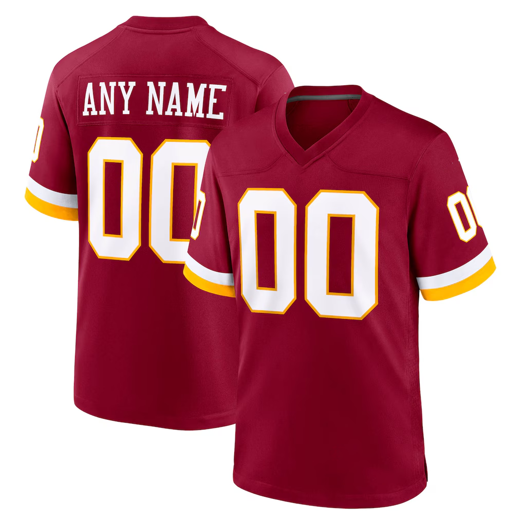 Silnrao Custom W.Commanders Burgundy Game Stitched Jerseys