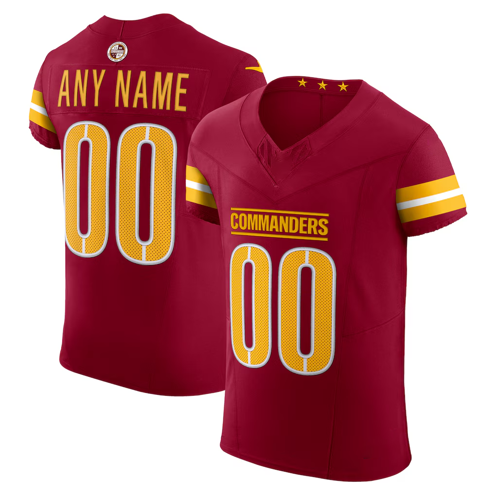 Silnrao Custom W.Commanders Burgundy Team Vapor F.U.S.E. Elite Stitched Jerseys