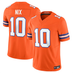 Silnrao D.Broncos #10 Bo Nix Player Orange Vapor F.U.S.E. Limited Stitched Jerseys