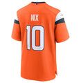 Silnrao D.Broncos #10 Bo Nix Orange 2024 Draft First Round Pick Player Game Jersey American Stitched  Jerseys-1