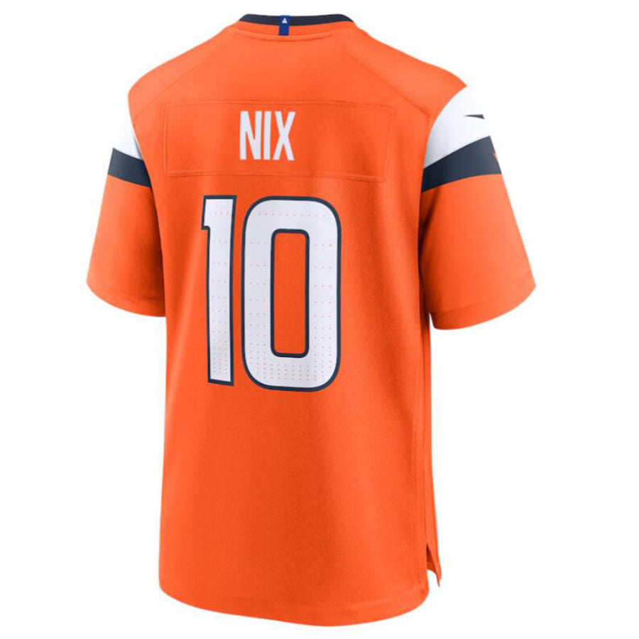 Silnrao D.Broncos #10 Bo Nix Orange 2024 Draft First Round Pick Player Game Jersey American Stitched  Jerseys-1