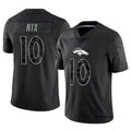 Silnrao D.Broncos #10 Bo Nix Player Black RFLCTV Limited  Jerseys