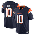 Silnrao D.Broncos #10 Bo Nix Player Navy Vapor F.U.S.E. Limited Stitched Jerseys