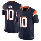 Silnrao D.Broncos #10 Bo Nix Player Navy Vapor F.U.S.E. Limited Stitched Jerseys