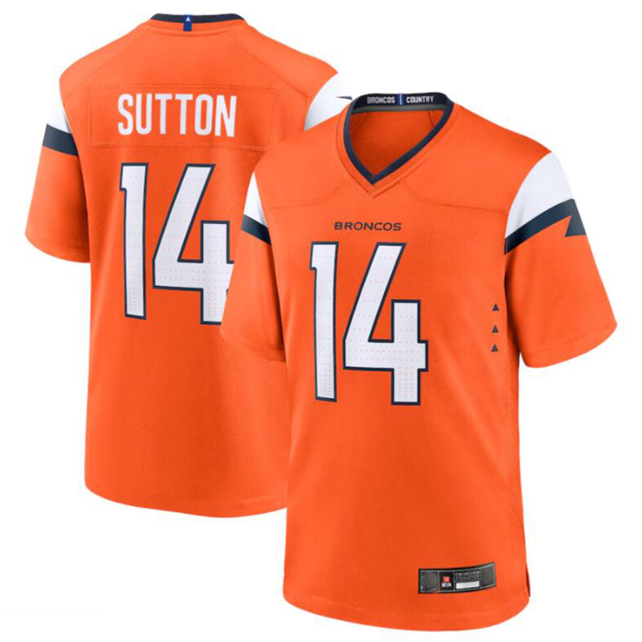 Silnrao D.Broncos #14 Courtland Sutton Orange Game Jersey American Stitched  Jerseys