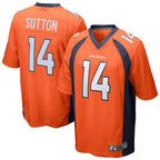 Silnrao D.Broncos #14 Courtland Sutton Orange Replica Game Stitched Jerseys