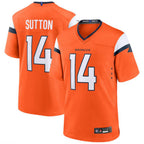 Silnrao D.Broncos #14 Courtland Sutton Player Orange Home Replica Game Stitched Jerseys
