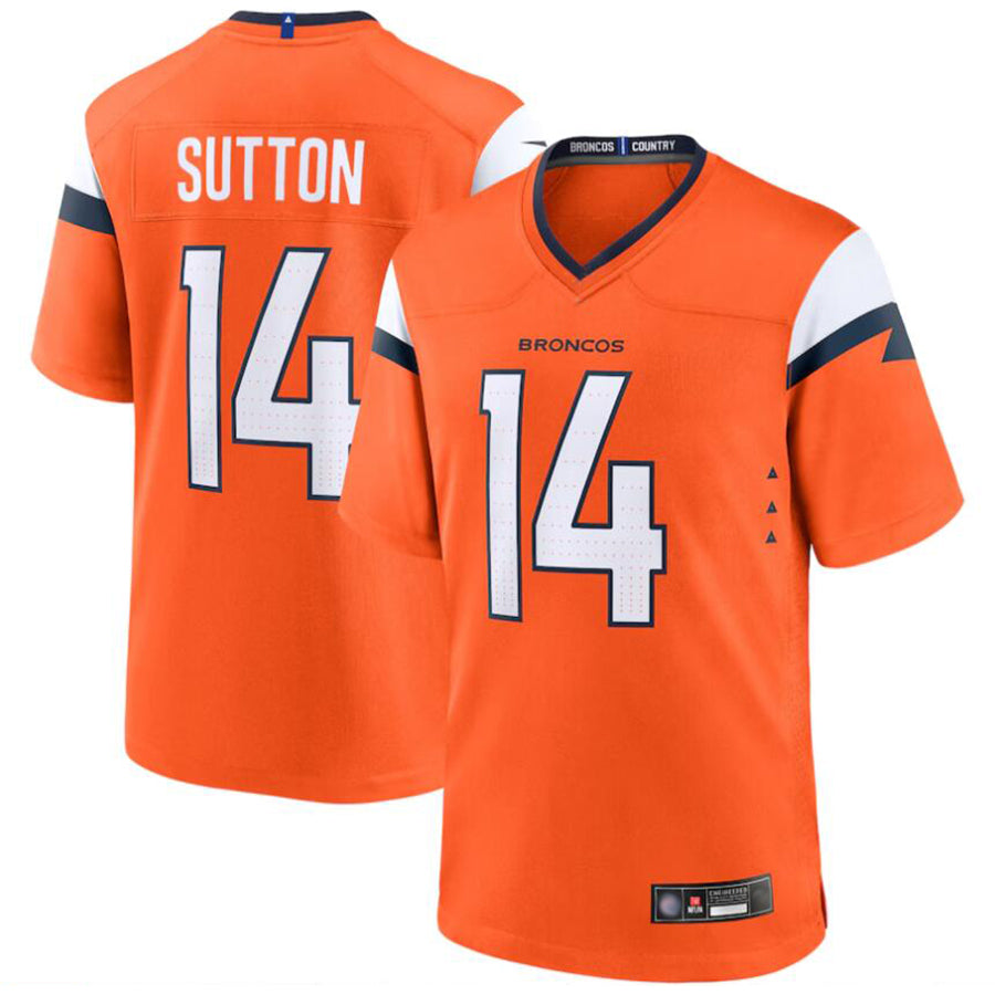 Silnrao D.Broncos #14 Courtland Sutton Player Orange Home Replica Game Stitched Jerseys