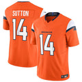 Silnrao D.Broncos #14 Courtland Sutton Player Orange Vapor F.U.S.E. Limited Stitched Jerseys