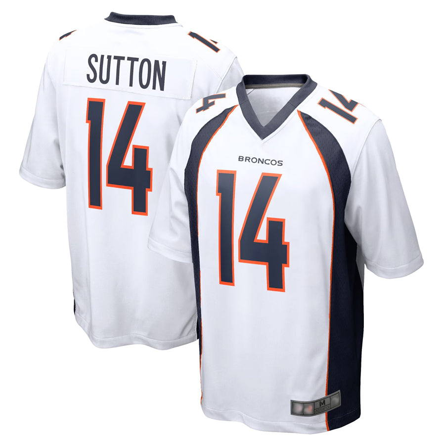 Silnrao D.Broncos #14 Courtland Sutton Player White Game Stitched Jerseys