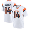 Silnrao D.Broncos #14 Courtland Sutton Player White Home Game Stitched Jerseys