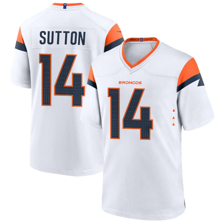 Silnrao D.Broncos #14 Courtland Sutton Player White Home Game Stitched Jerseys