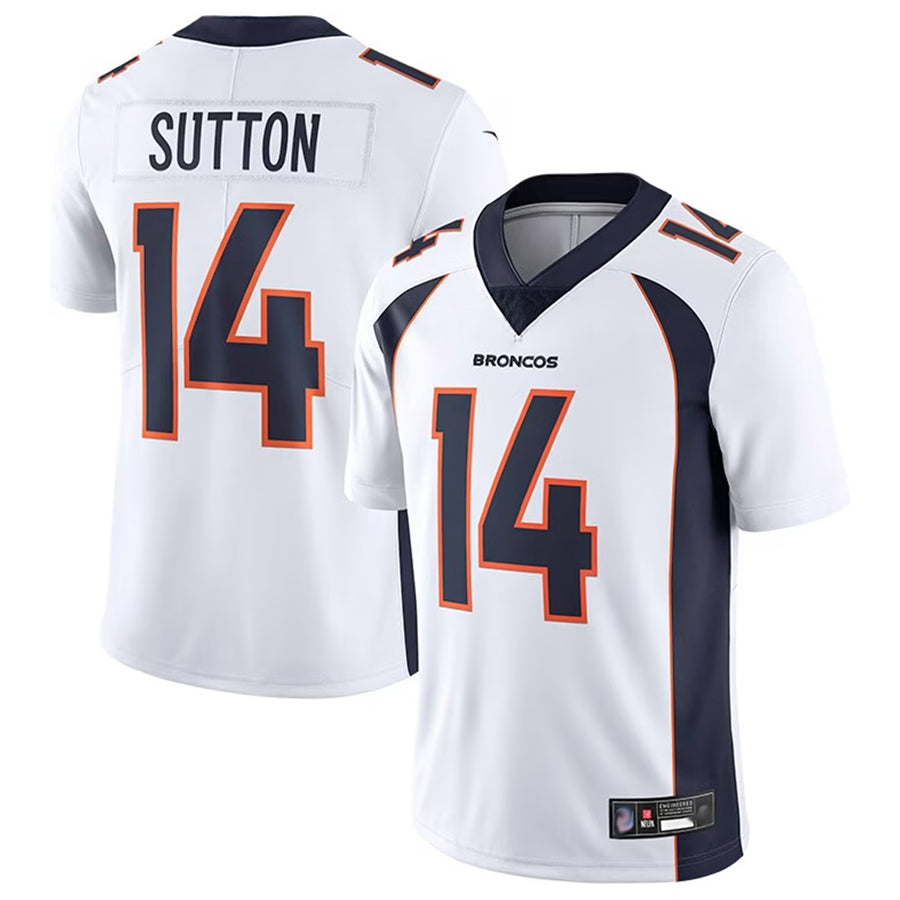 Silnrao D.Broncos #14 Courtland Sutton Player White Replica Game Stitched Jerseys