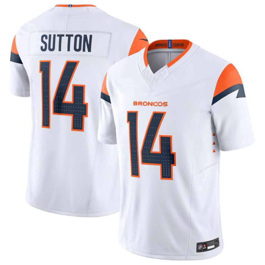Silnrao D.Broncos #14 Courtland Sutton Player White Vapor F.U.S.E. Limited Stitched Jerseys