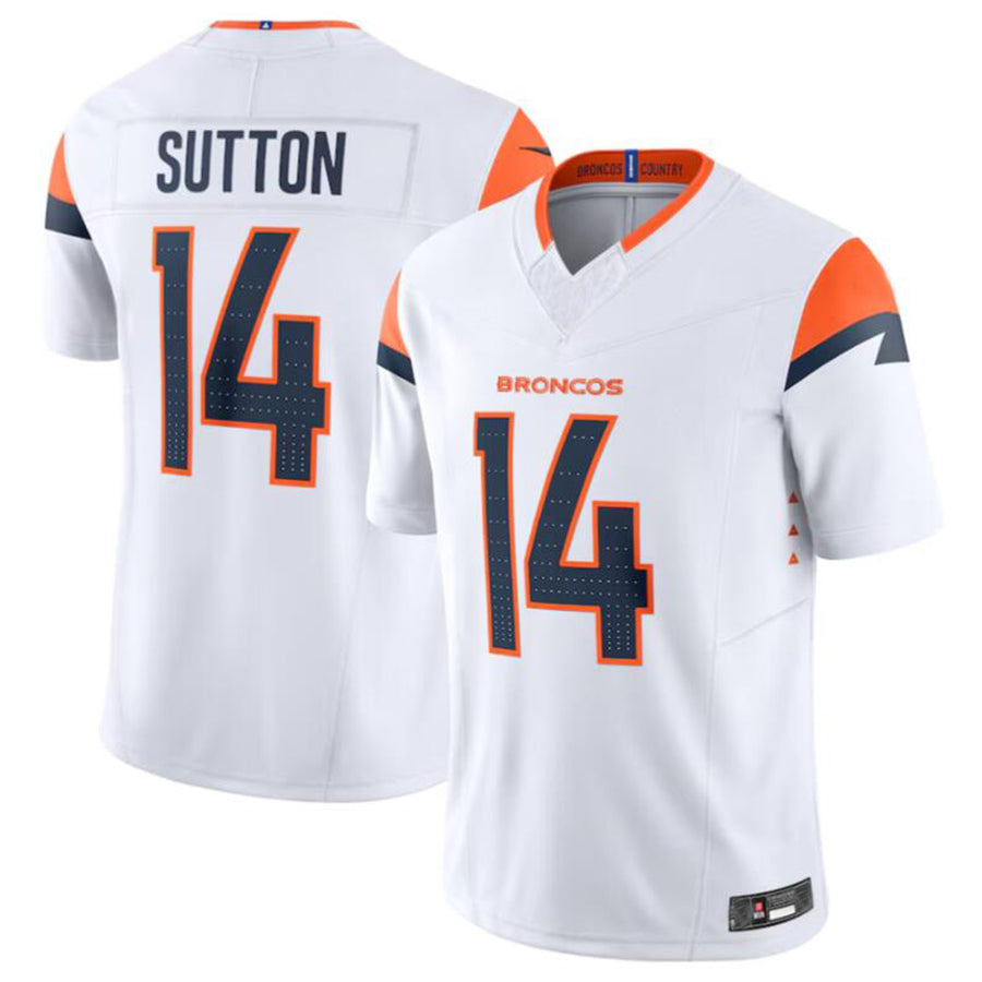 Silnrao D.Broncos #14 Courtland Sutton White Vapor F.U.S.E. Limited Jersey American Stitched Jerseys