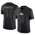 Silnrao D.Broncos #15 Nik Bonitto Player Black RFLCTV Limited Stitched Jerseys