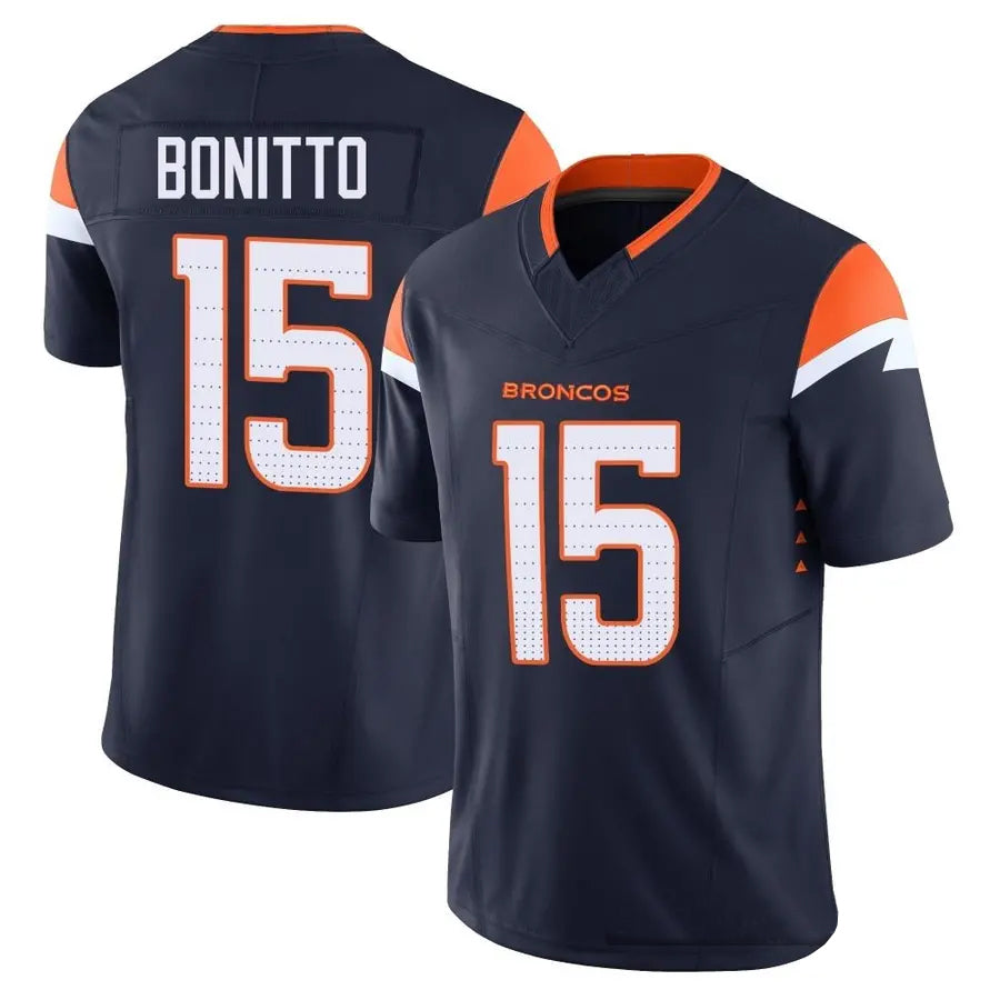 Silnrao D.Broncos #15 Nik Bonitto Player Navy Vapor F.U.S.E. Limited Stitched Jerseys