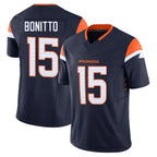 Silnrao D.Broncos #15 Nik Bonitto Player Navy Vapor F.U.S.E. Limited Stitched Jerseys