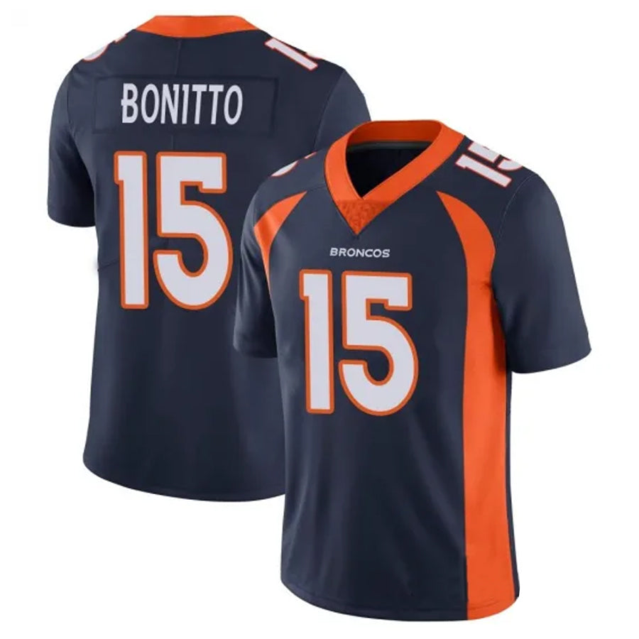 Silnrao D.Broncos #15 Nik Bonitto Player Navy Vapor Limited Stitched Jerseys