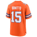 Silnrao D.Broncos #15 Nik Bonitto Player Orange Collection Throwback Game Stitched Jerseys