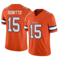 Silnrao D.Broncos #15 Nik Bonitto Player Orange Vapor F.U.S.E. Limited Stitched Jerseys