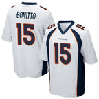 Silnrao D.Broncos #15 Nik Bonitto Player White Game Stitched Jerseys