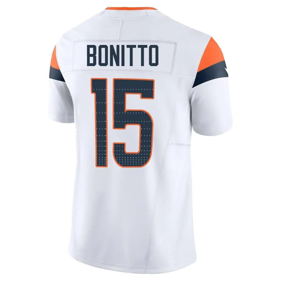 Silnrao D.Broncos #15 Nik Bonitto Player White Vapor F.U.S.E. Limited Stitched Jerseys