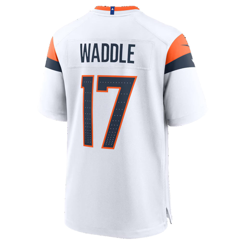 Silnrao D.Broncos #17 Jaylen Waddle White Game Stitched Jerseys