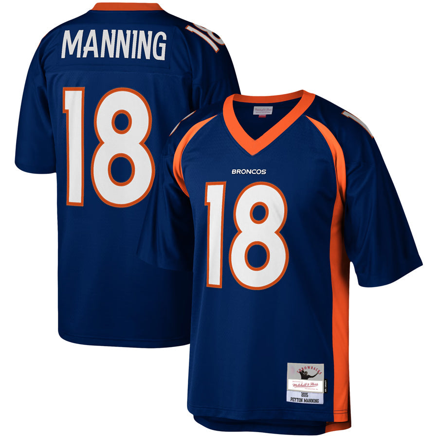 Silnrao D.Broncos #18 Peyton Manning Player Mitchell & Ness Navy Legacy Replica Stitched  Jerseys