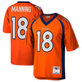 Silnrao D.Broncos #18 Peyton Manning Player Mitchell & Ness Orange Legacy Replica Stitched Jerseys